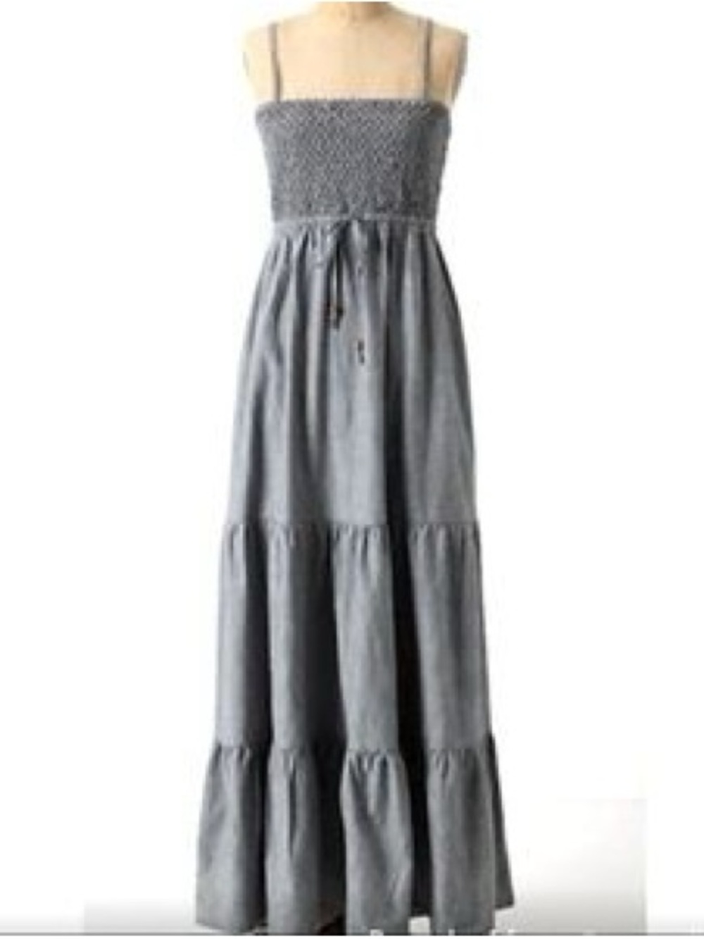 Anthropologie Daughters Of The Liberation Smocked Bodice Chambray Maxi Dress XS